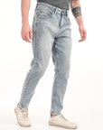 Comfort Fit Blue Denim Pants