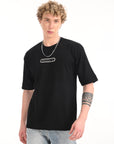 Black Drop Shoulder Half Sleeve T-Shirt
