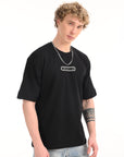 Black Drop Shoulder Half Sleeve T-Shirt