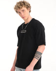 Black Drop Shoulder Half Sleeve T-Shirt