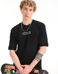 Black Drop Shoulder Half Sleeve T-Shirt