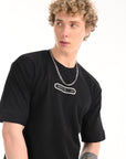 Black Drop Shoulder Half Sleeve T-Shirt