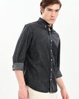 Grey Denim Relaxed Fit Shirt