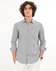 Oxford Gray Slim Fit Full Sleeve Shirt
