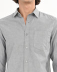 Oxford Gray Slim Fit Full Sleeve Shirt