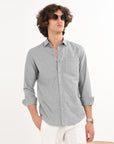 Oxford Gray Slim Fit Full Sleeve Shirt