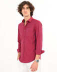 Oxford Red Rose Slim Fit Full Sleeve Shirt