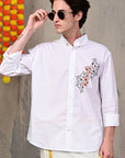 Relaxed Fit Printed White Shirt