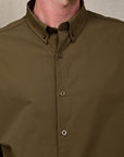 Mocha Brown Relaxed Fit Stretch Shirt