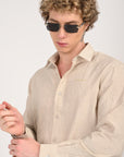 Relaxed Fit Off White Shirt