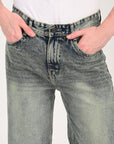 Straight Cut Deep Ocean Denim Pants