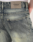 Straight Cut Deep Ocean Denim Pants