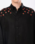 Watermelon Embroidery Linen Relaxed Fit Shirt