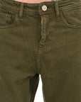 Comfort Fit Army Green Denim Pants