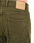 Comfort Fit Army Green Denim Pants