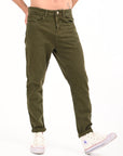 Comfort Fit Army Green Denim Pants