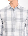 Relaxed Fit Airforce Blue Full Sleeve Check Shirt