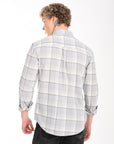 Relaxed Fit Ash Grey Full Sleeve Check Shirt