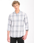 Relaxed Fit Airforce Blue Full Sleeve Check Shirt