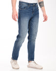 Comfort Fit Blue Denim Pants