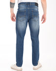 Comfort Fit Blue Denim Pants