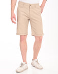 Regular Fit Light Khaki Cotton Shorts