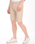 Regular Fit Light Khaki Cotton Shorts
