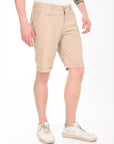 Regular Fit Light Khaki Cotton Shorts