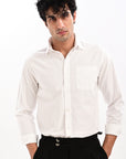 Elite Oxford Tapered Fit Full Sleeve Shirt – White