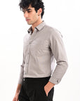Elite Oxford Tapered Fit Full Sleeve Shirt – Cloud Grey