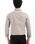 Elite Oxford Tapered Fit Full Sleeve Shirt – Cloud Grey