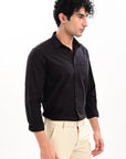 Elite Oxford Tapered Fit Full Sleeve Shirt – Black