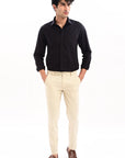 Elite Oxford Tapered Fit Full Sleeve Shirt – Black