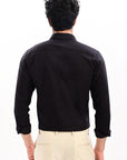 Elite Oxford Tapered Fit Full Sleeve Shirt – Black