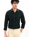 Elite Oxford Tapered Fit Full Sleeve Shirt – Dark Green