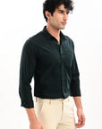 Elite Oxford Tapered Fit Full Sleeve Shirt – Dark Green