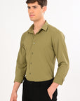 Sap Green Stretch Slim Fit Shirt