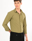 Sap Green Stretch Slim Fit Shirt