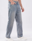 Straight Fit Tinted Blue Denim Pants
