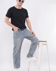 Straight Fit Tinted Blue Denim Pants