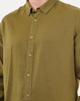 Linen Relaxed Fit Green Shirt
