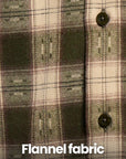 Flannel Relaxed Fit Check Shirt- Forest Green