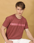 Half Sleeve Regular Fit Round neck Rust- T shirt