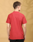 Round Collar Red Half Sleeve Regular Fit T shirt