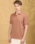 Half Sleeve Regular Fit Peach T shirt