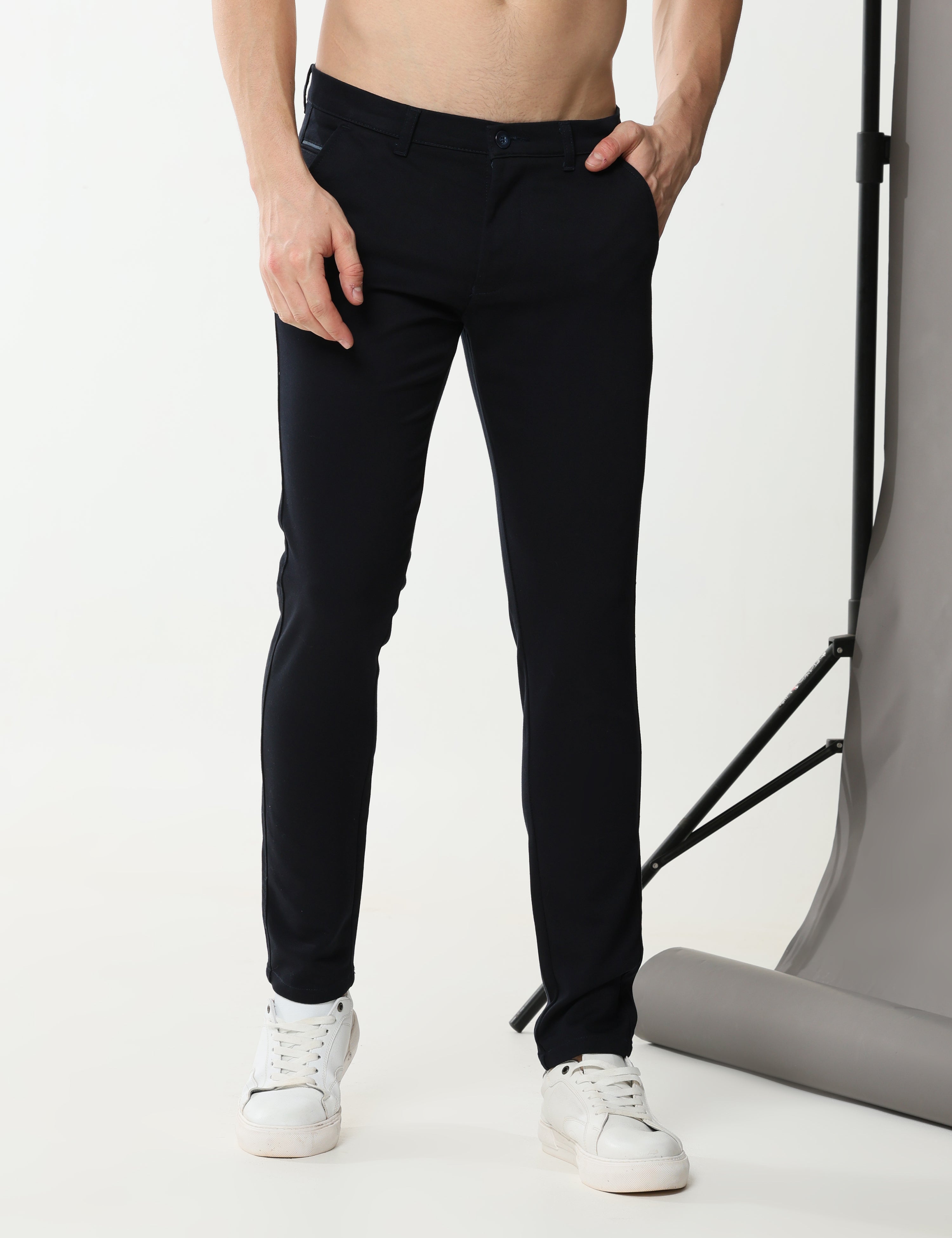 Navy Blue Stretch cotton trouser