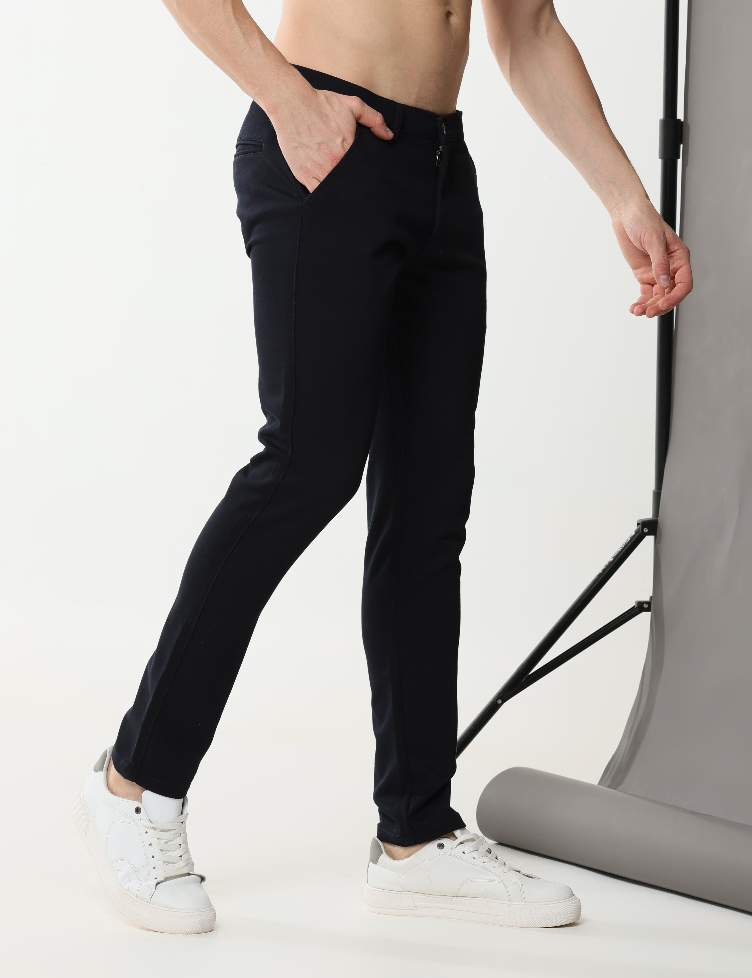 Navy Blue Stretch cotton trouser