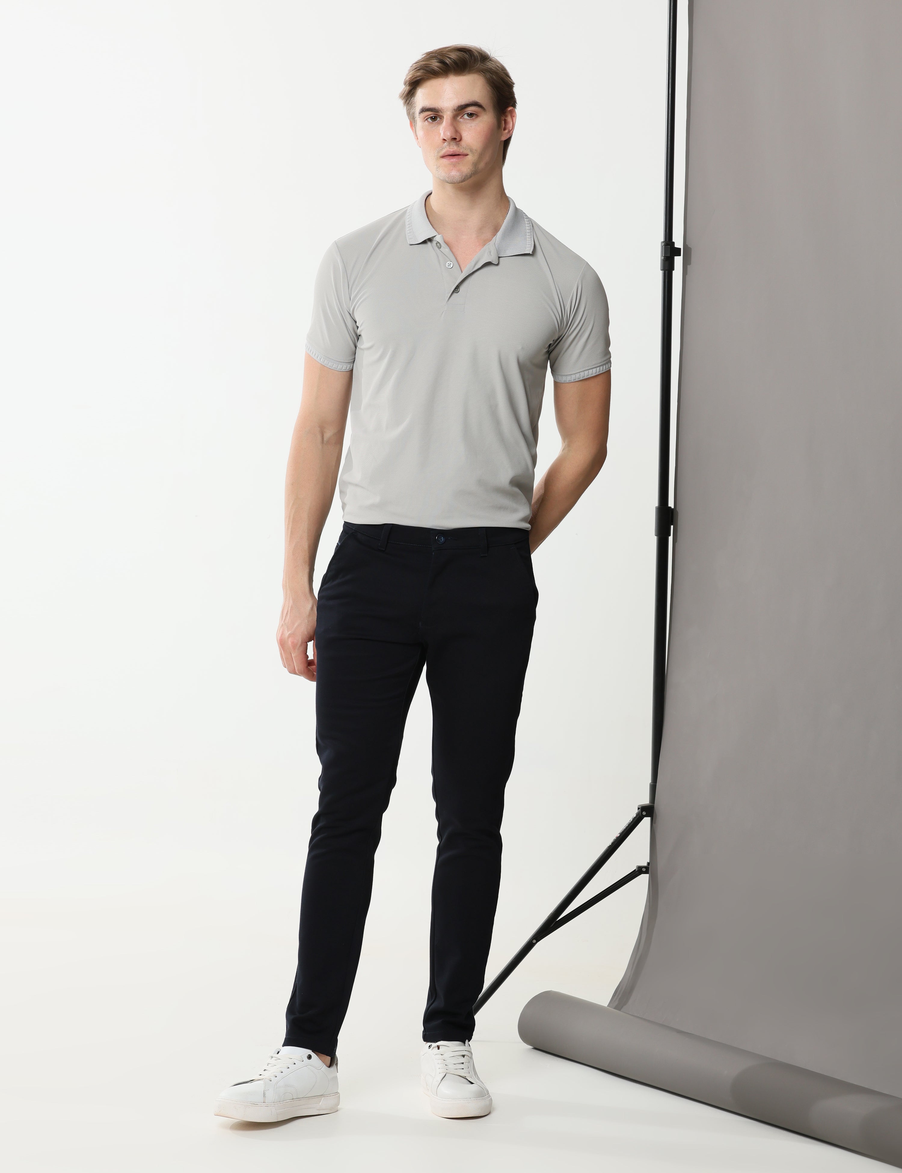 Navy Blue Stretch cotton trouser