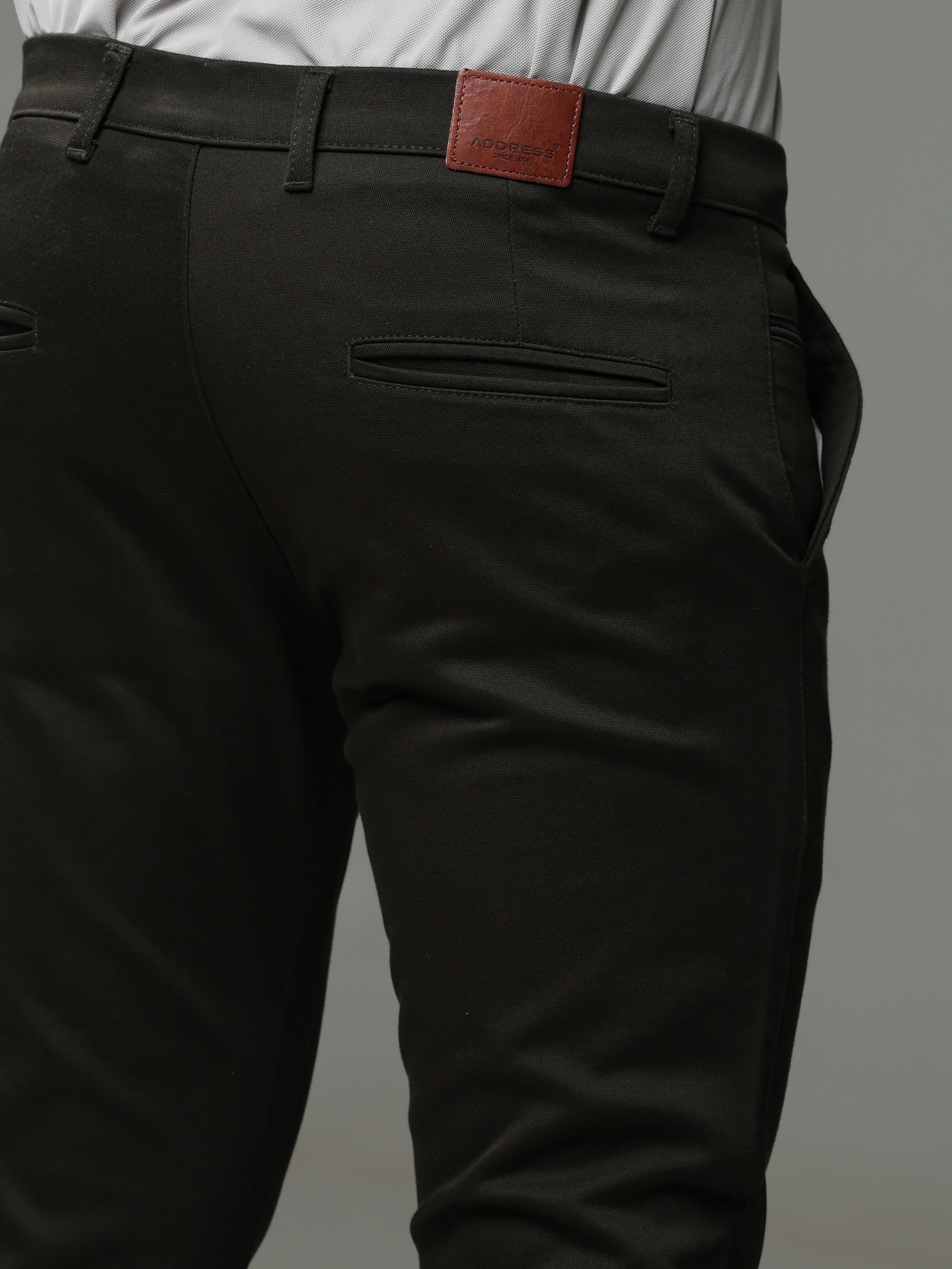 Dark Olive Stretch cotton trouser