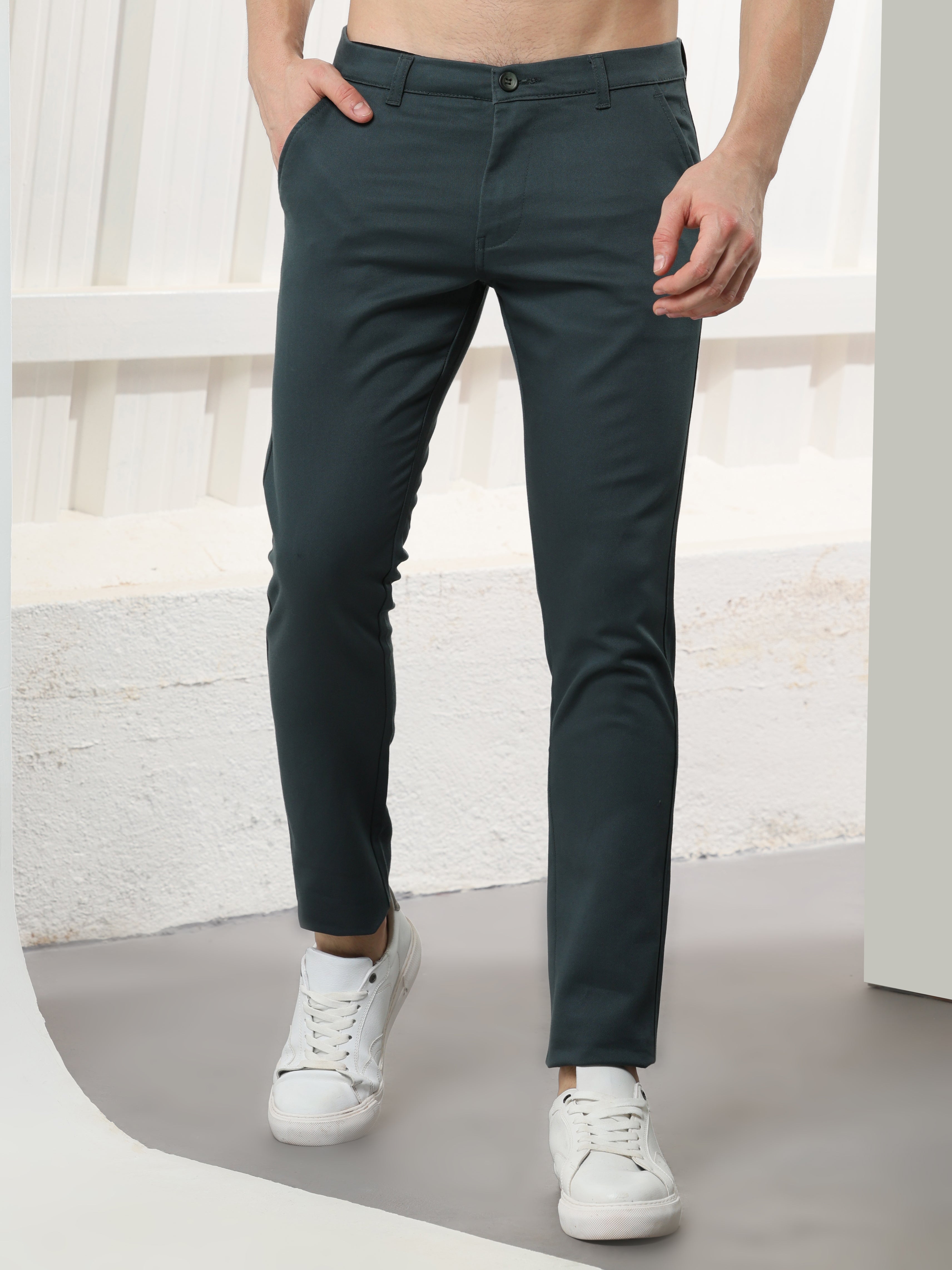 Slate Grey Stretch cotton trouser